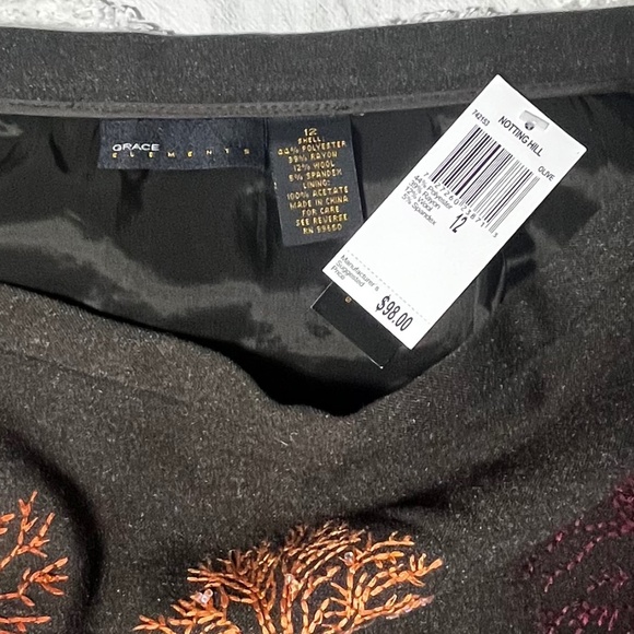 NWT Grace Elements Skirt with Tree Embellishments Sz 12 - Picture 2 of 5